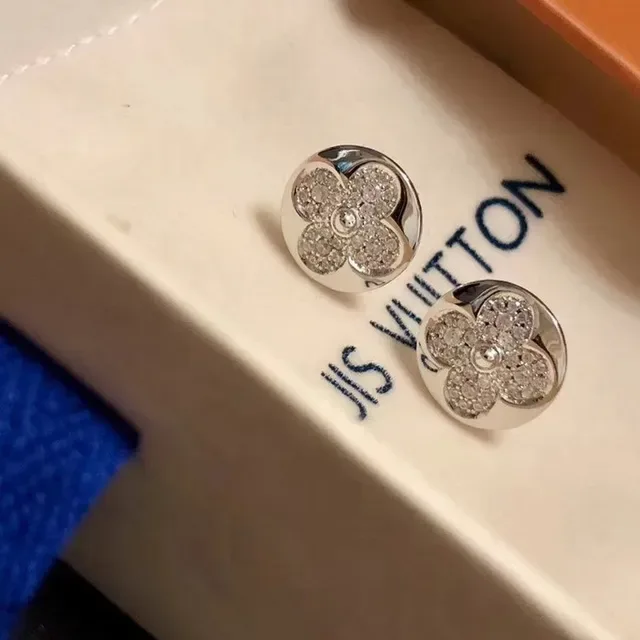 Silver-Tone Pavé Crystal Flower Stud Earrings 6