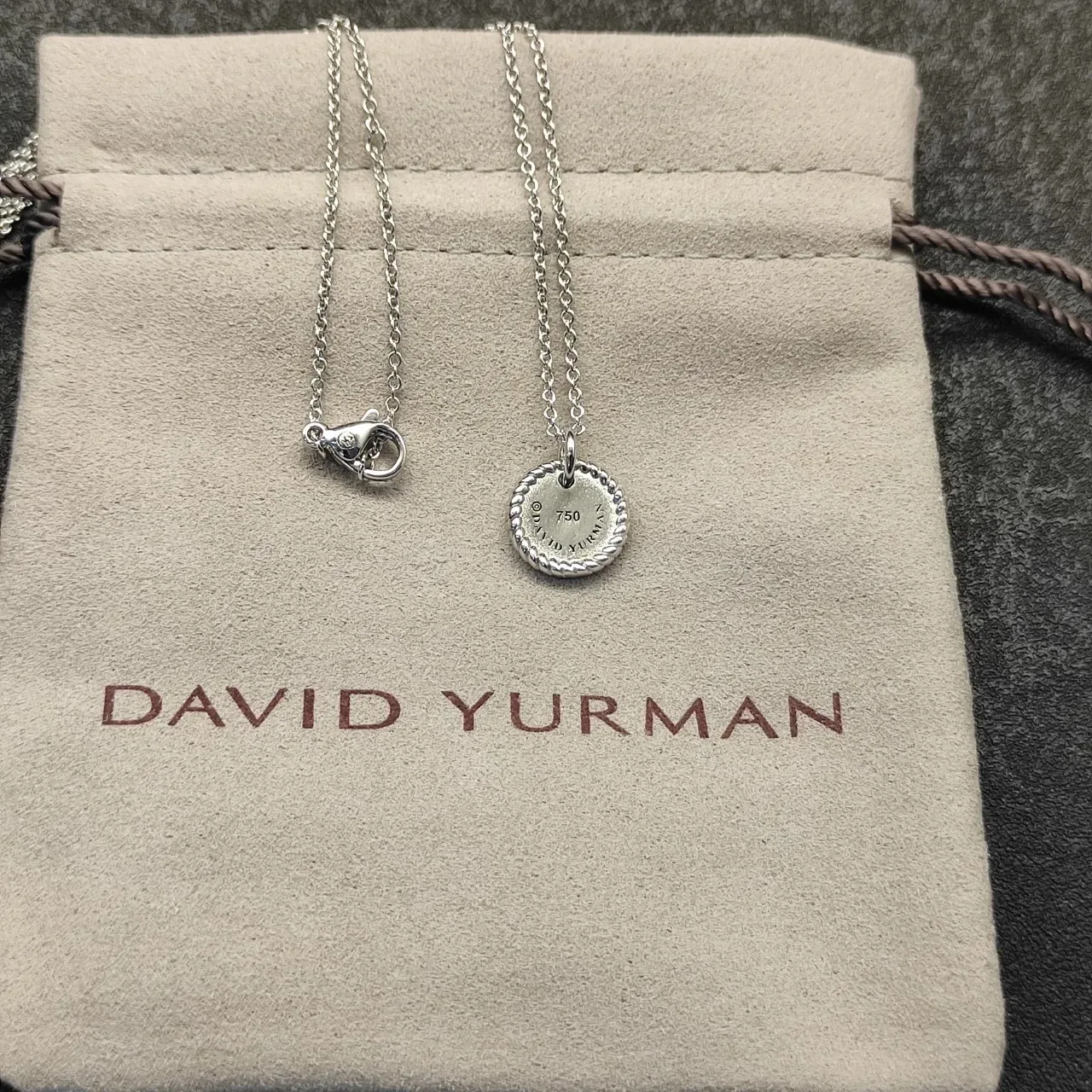 Silver-Tone Rope-Edge Monogram Pendant Necklace 5