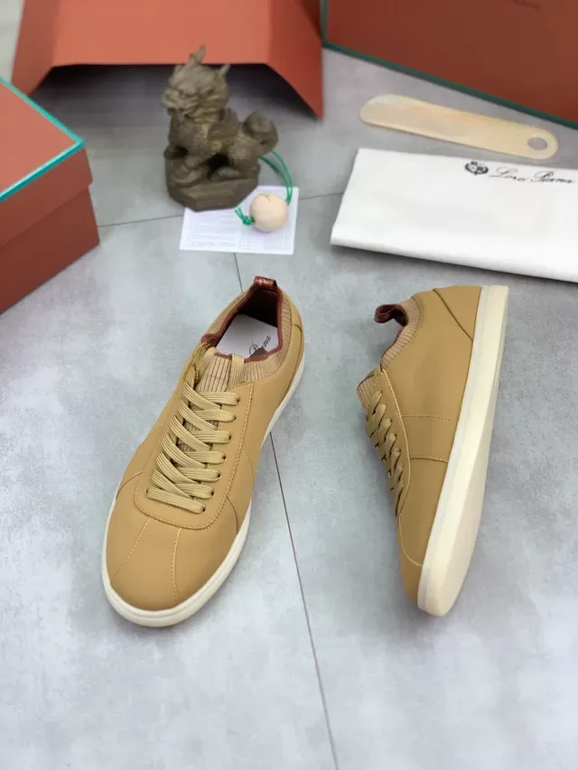 Tan Panelled Knit-Collar Lifestyle Sneaker 5