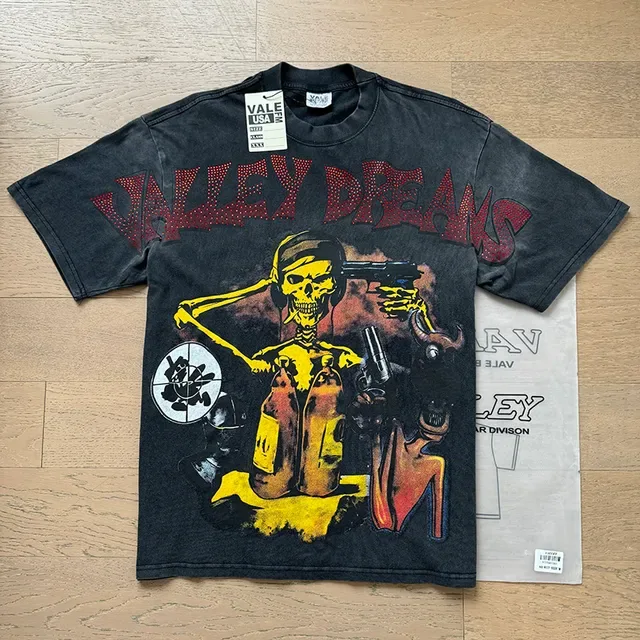 Vale Valley Dreams Graphic Print Distressed T-Shirt 3