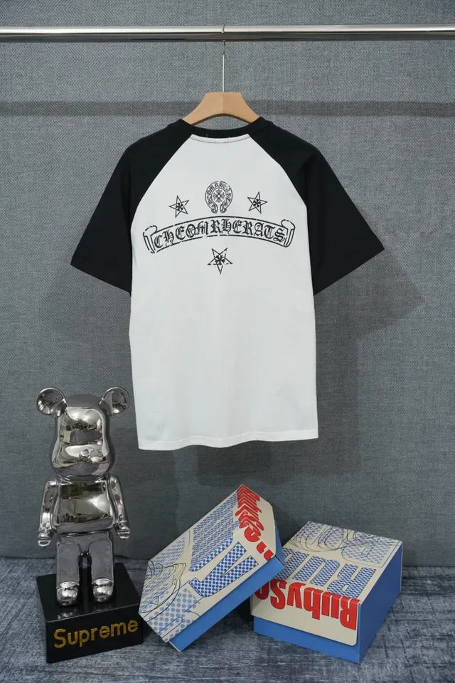 White and Black Raglan Sleeve Graphic T-Shirt 2