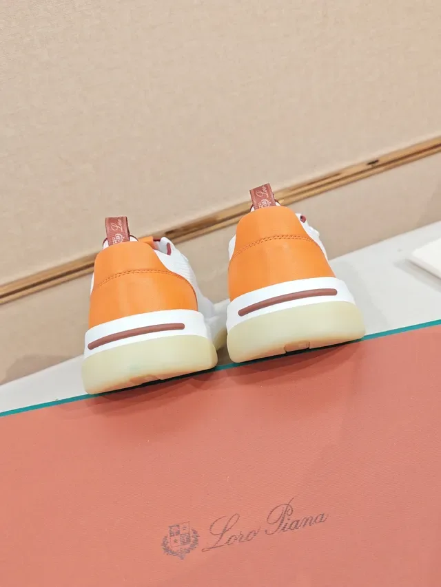White and Orange Mesh Lifestyle Sneaker 3