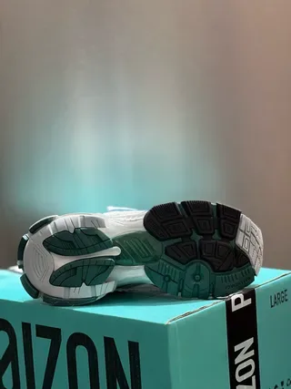 White and Teal Chunky Lifestyle Sneaker 3