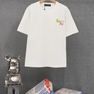 White Embroidered Chest Graphic Crewneck T-Shirt