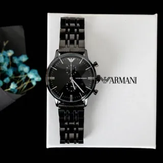 Giorgio Armani Chronograph Black PVD Stainless Steel Mechanical Watch