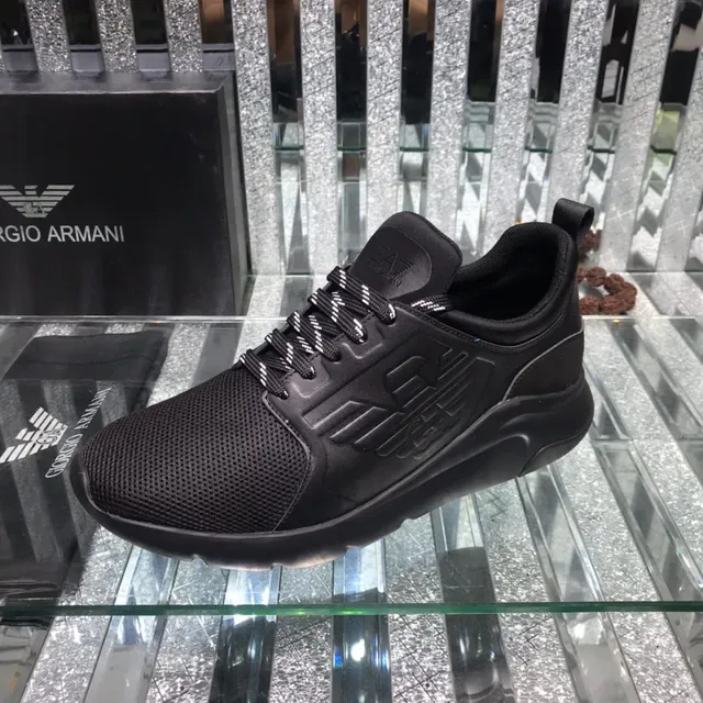 Giorgio Armani EA7 All-Black Mesh Lifestyle Sneaker 4