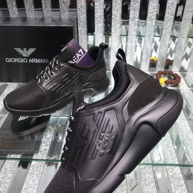 Giorgio Armani EA7 All-Black Mesh Lifestyle Sneaker 5