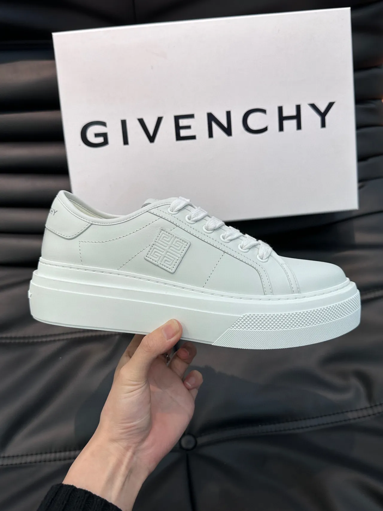 Givenchy City Sport Monochrome Leather Platform Lifestyle Sneakers 4