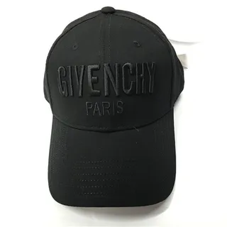 Givenchy लॉगो सिलाई काला बेसबॉल कैप 5