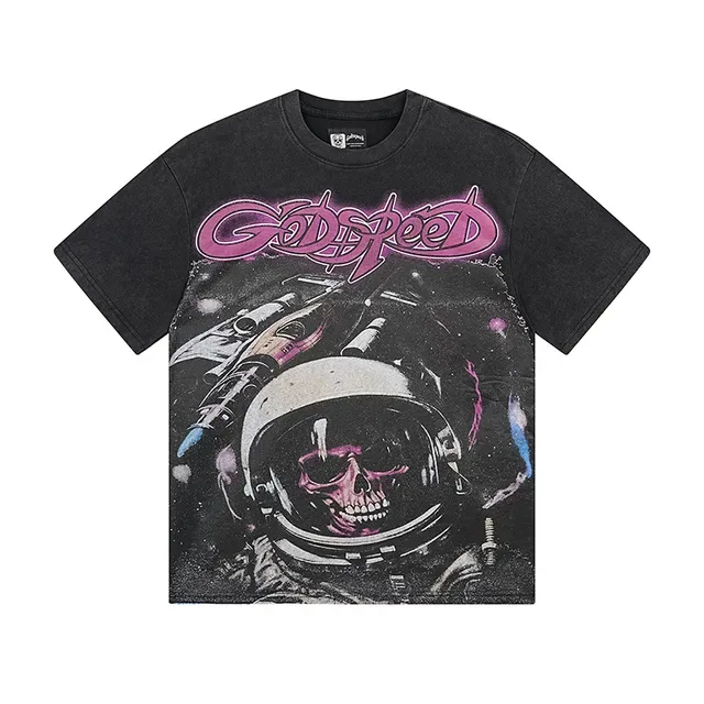 Godspeed Astronaut Skull Graphic Oversized T-Shirt 2