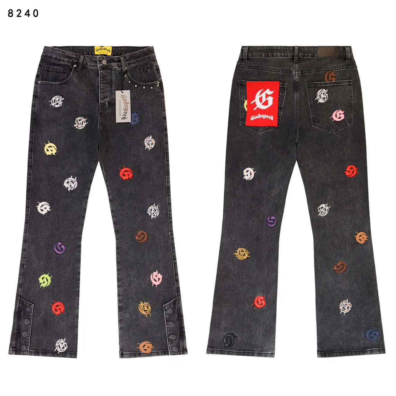 Godspeed Embroidered Logo Flared Jeans 3