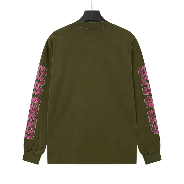 Camiseta Godspeed manga longa gola redonda estampa gráfica 5