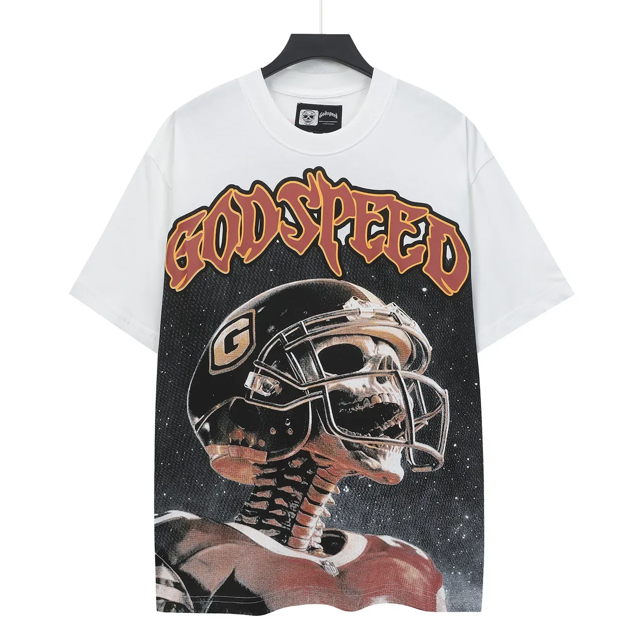 T-shirt oversize Godspeed graphique casque tête de mort 2