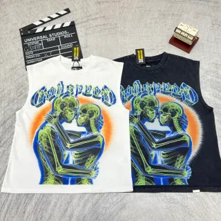 Godspeed Skeleton Graphic Print Sleeveless Vest Top