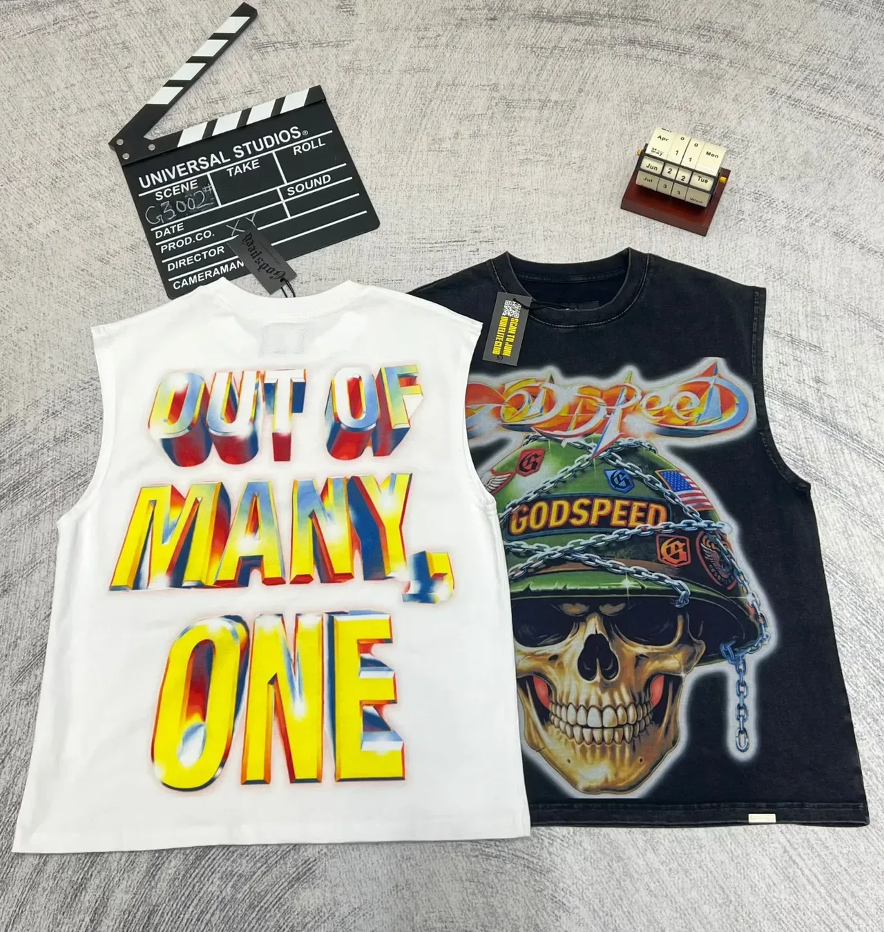 Godspeed Skull Helmet Graphic Vest Top 2