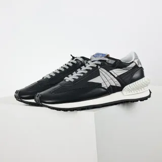 Golden Goose Black Silver Retro Runner Silhueta Couro E Painel Textil Painéis Tênis Estilo de Vida