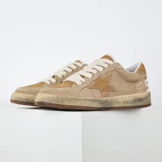 Golden Goose Super-Star Tênis Bege De Camurça Desgastada Lifestyle