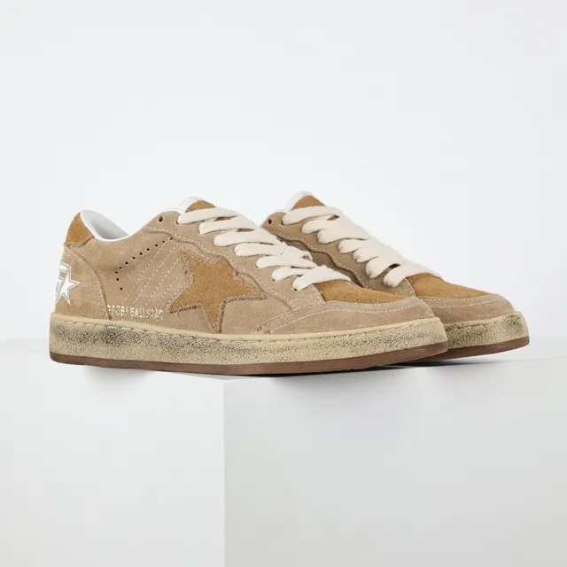 Golden Goose Super-Star Tênis Bege De Camurça Desgastada Lifestyle 3