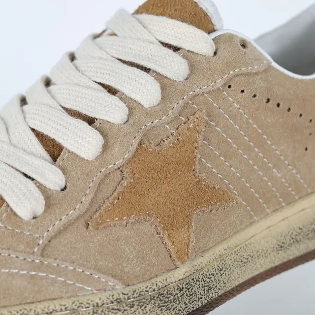 Golden Goose Super-Star Tênis Bege De Camurça Desgastada Lifestyle 6