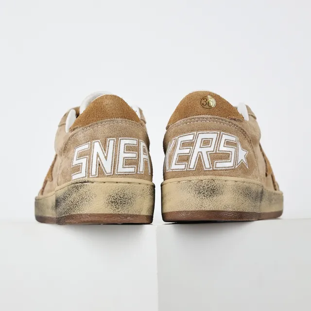 Golden Goose Super-Star Tênis Bege De Camurça Desgastada Lifestyle 8