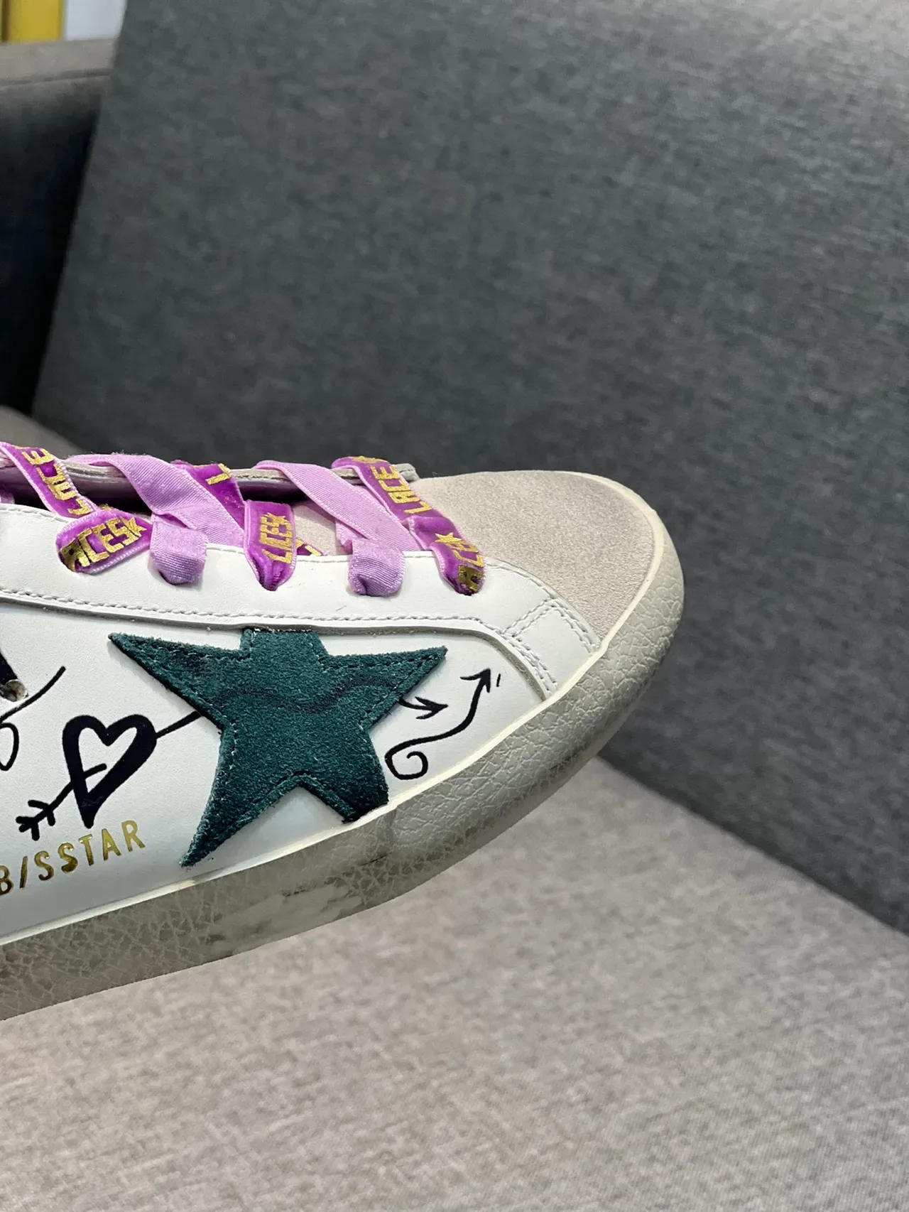 Golden Goose Superstar ক্ষতিগ্রস্ত সাদা রেইনবো তারা লাইফ স্টাইল স্নিকার 3