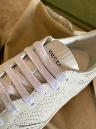 Gucci Ace Embossed Interlocking G White Lifestyle Sneakers 5