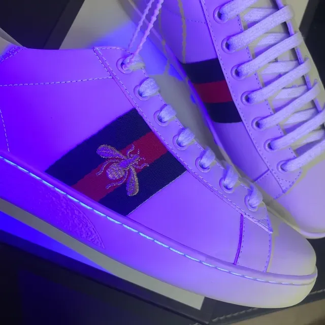 Gucci Ace White Web Stripe Bee Embroidery Lifestyle Sneakers 4