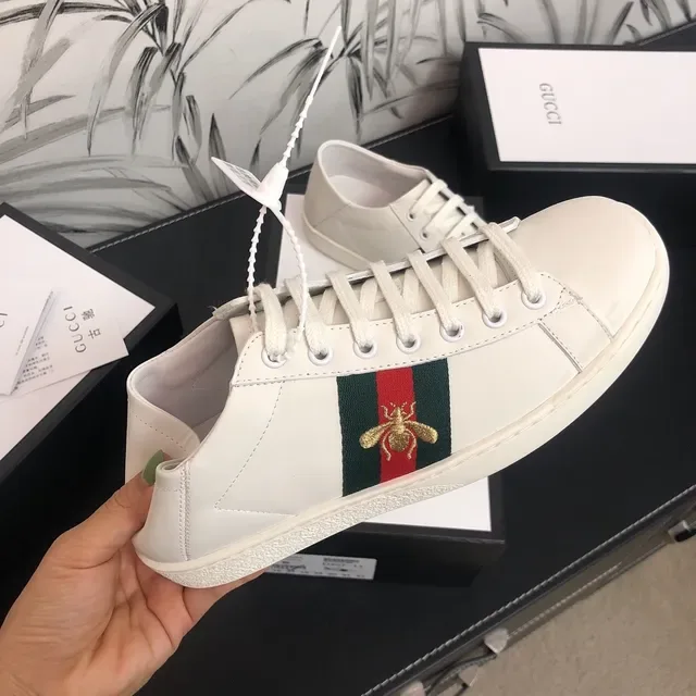 Gucci Ace White Web Stripe Bee Embroidery Lifestyle Sneakers 5