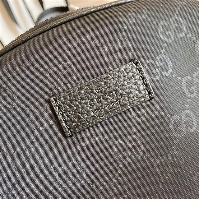 Gucci Beige Black GG Monogram Canvas Leather Trim Casual Backpack 4