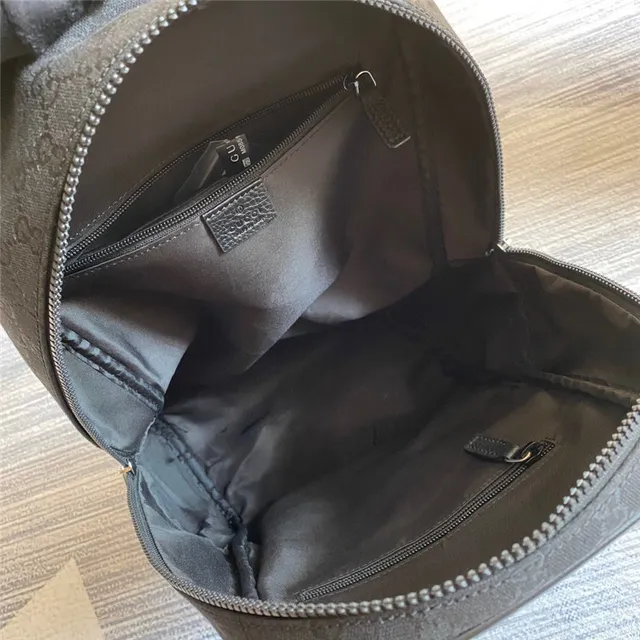Gucci Beige Black GG Monogram Canvas Leather Trim Casual Backpack 19