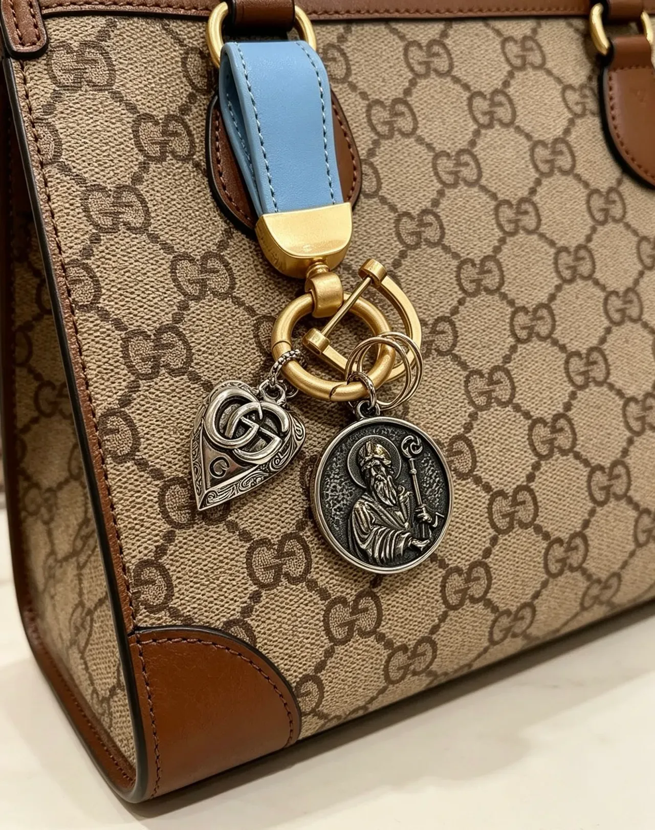 Gucci Sac Boston Beige Marron GG Monogram Toile Bords Cuir 7