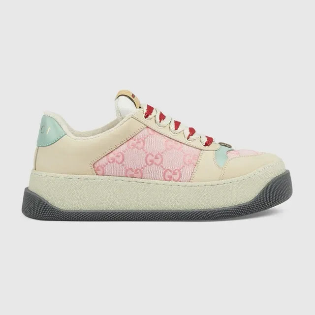 Gucci Beige Rosa Suela de Plataforma Paneles Multicolor Zapatillas Lifestyle 4
