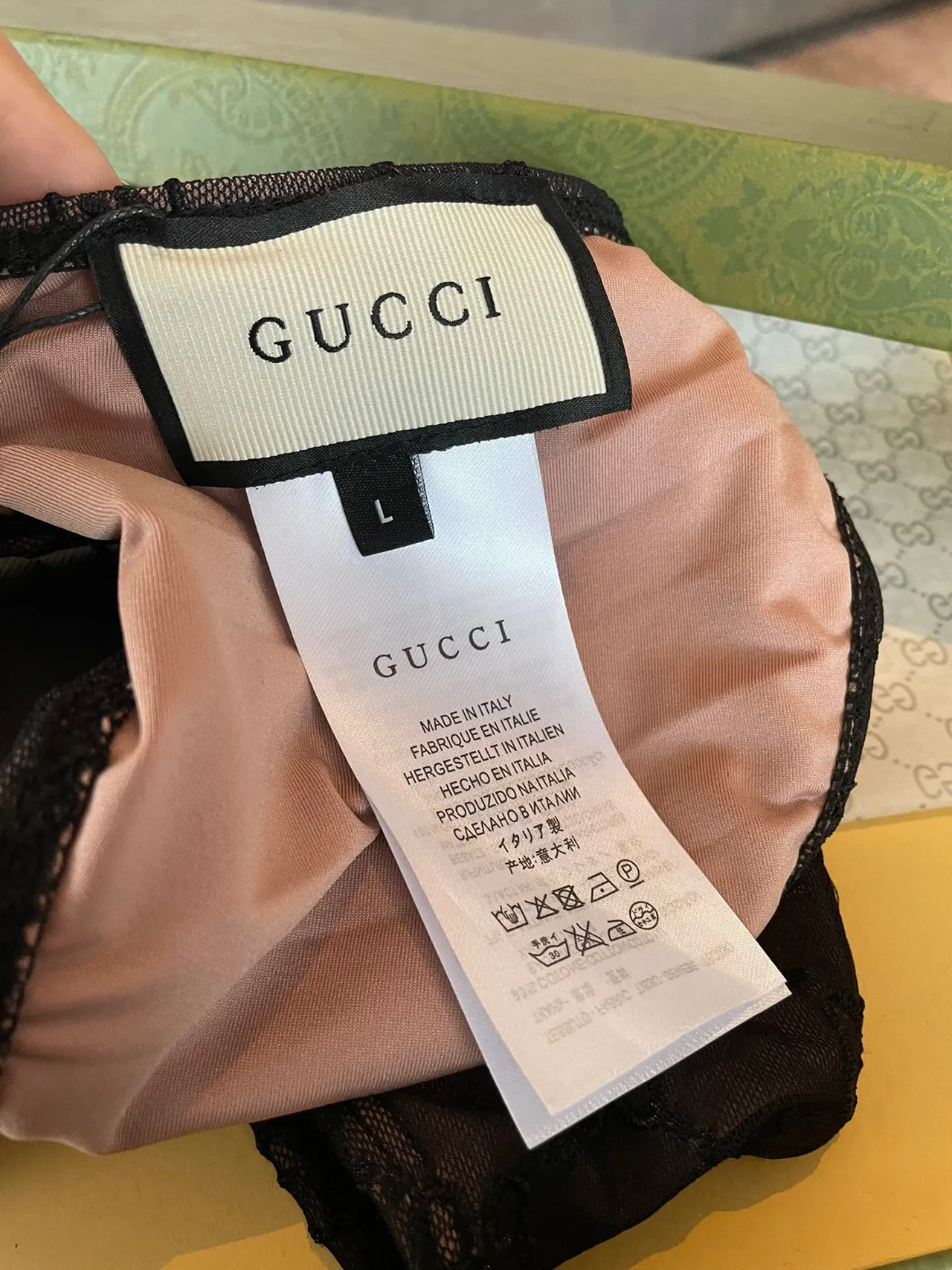 Gucci কালো লেস চেইন-বিকিনি সুইমওয়্যার 2