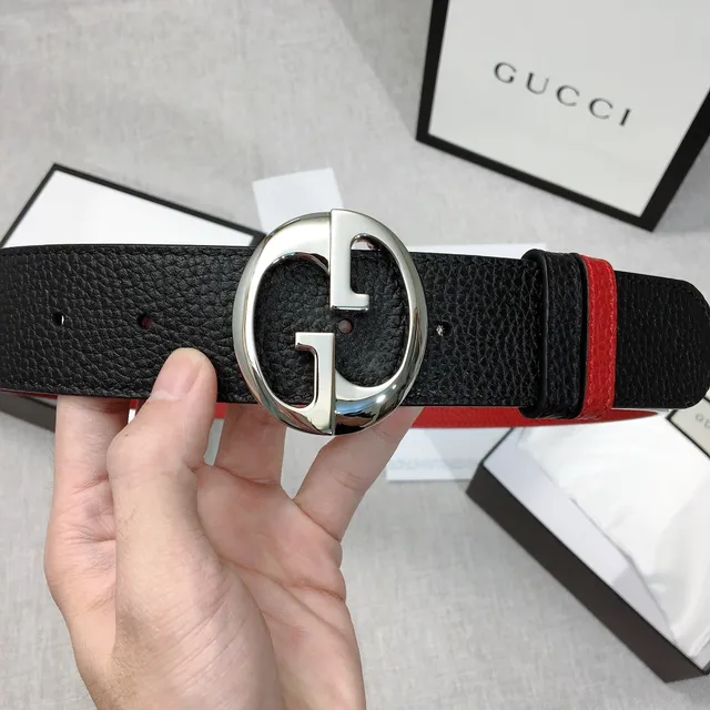 Gucci Double G Preto e Vermelho Web Couro Cinto 4