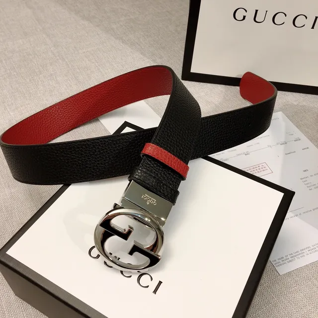 Gucci Double G Preto e Vermelho Web Couro Cinto 9