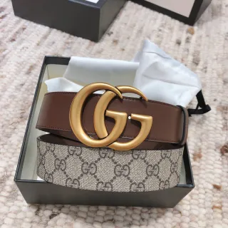 Gucci Double G Belt Brown and Beige Reversible Leather Belt