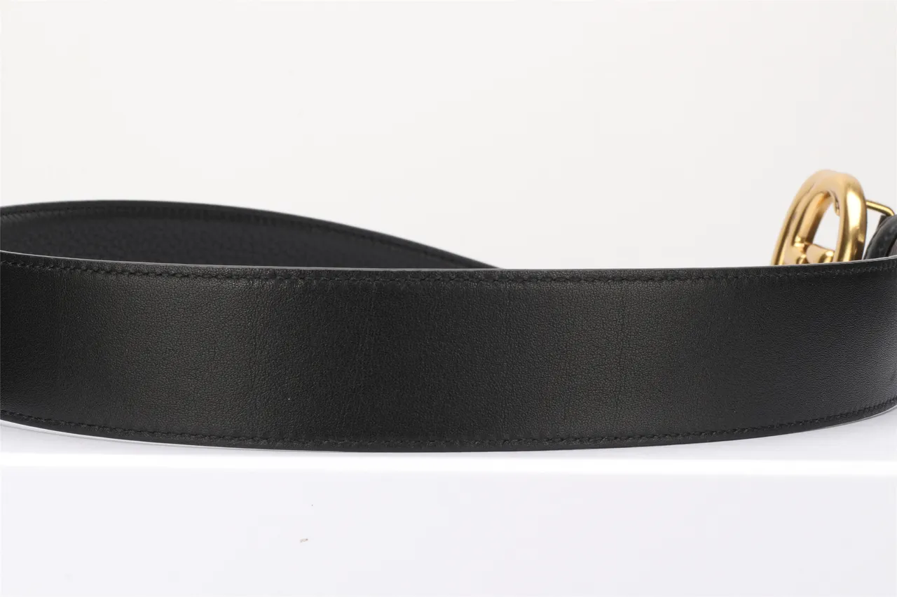 Gucci GG Marmont حزام جلد أسود مقرمش 9