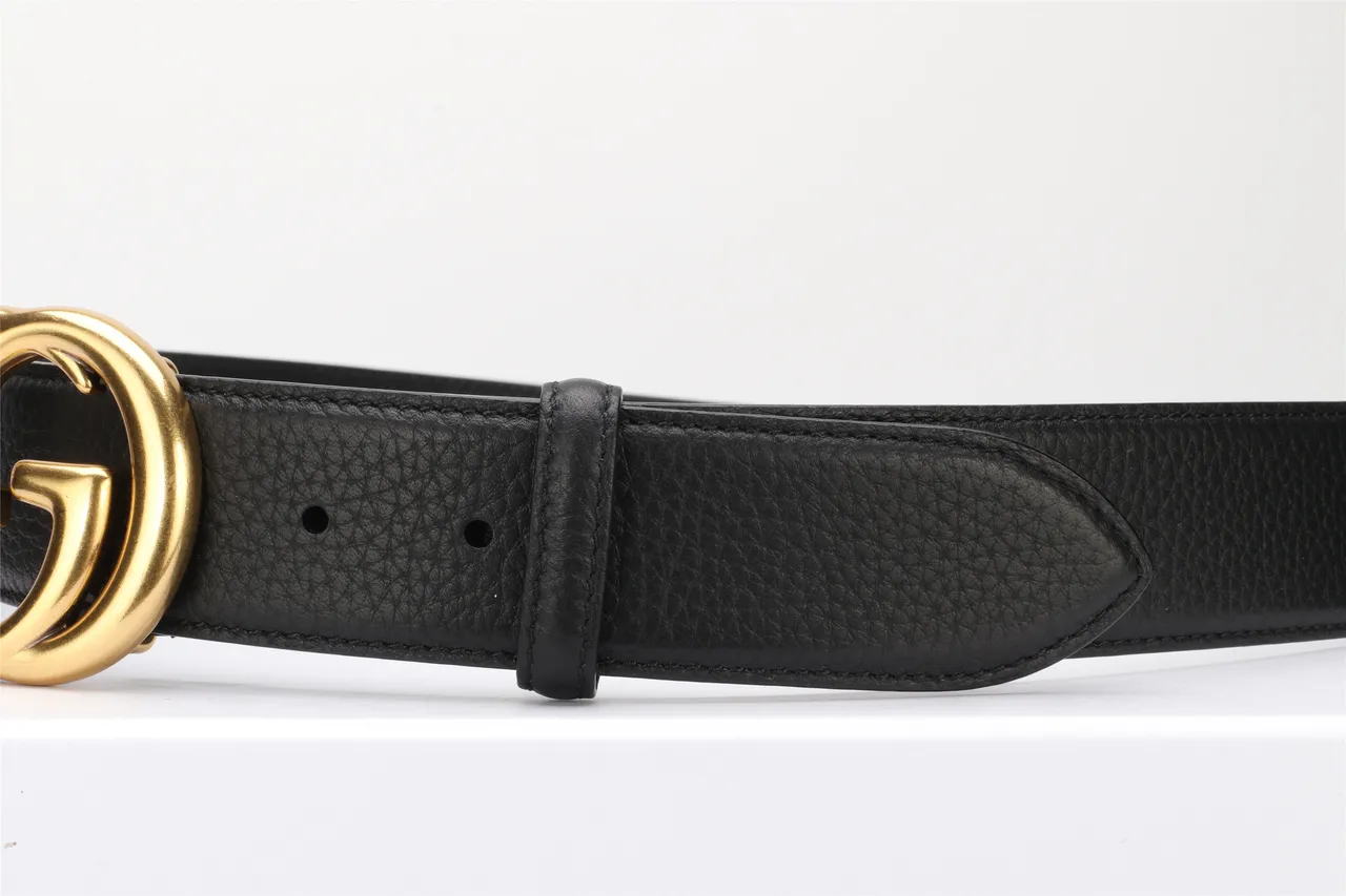 Gucci GG Marmont حزام جلد أسود مقرمش 10