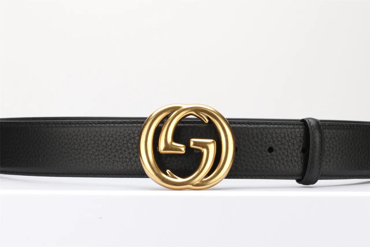 Gucci GG Marmont حزام جلد أسود مقرمش 12