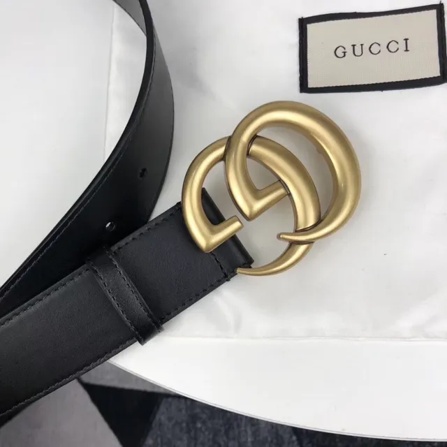 Gucci GG Marmont Interlocking G Black Leather Belt 5