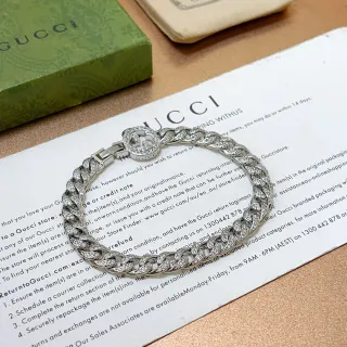 Gucci GG Marmont Pavé-Crystal Curb Chain سوار
