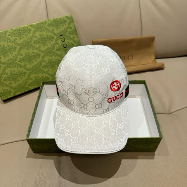 Gucci GG Monogram Embroidered Web Stripe Baseball Cap 9