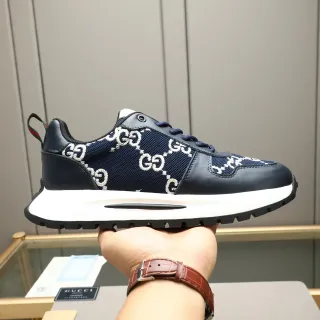 Gucci GG Monogram Sneakers Lifestyle en Tricot et Cuir