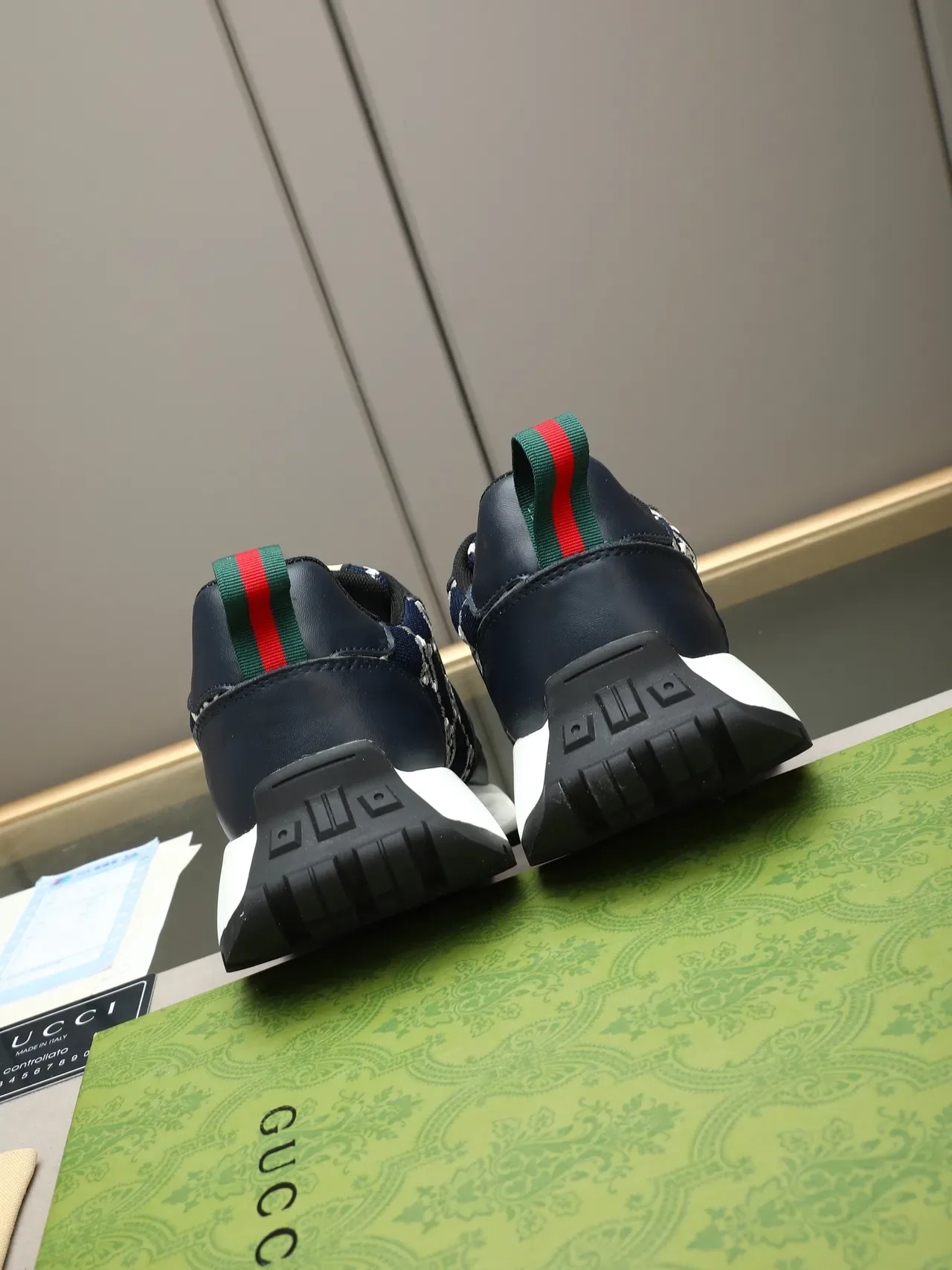 Gucci GG Monogram Knit and Leather Lifestyle Sneakers 4