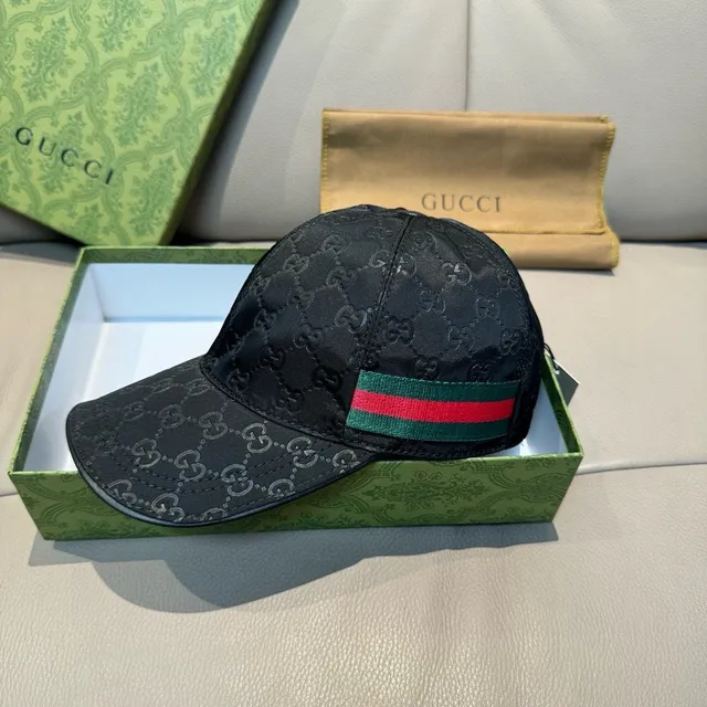 غوتشي GG Monogram Web Stripe قبعة بيسبول 2