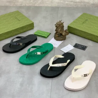 Gucci Verde Negro Suela Chevron Texturizada Acento Hardware Metálico Zapatillas