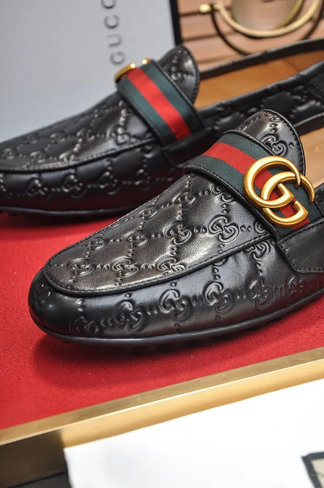 Gucci Horsebit 1955 أحذية لافر أسود منقوش GG 3