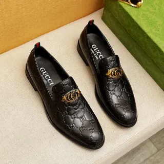 Gucci Horsebit 1955 黑色压纹 GG 乐福鞋