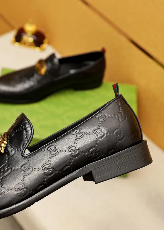 Gucci Horsebit 1955 Noir Embossé GG Mocassins 4