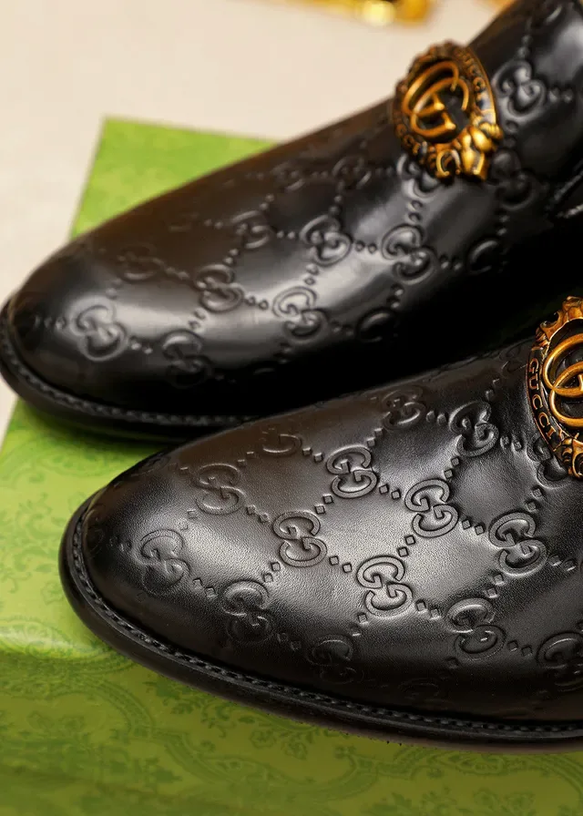 Gucci Horsebit 1955 Noir Embossé GG Mocassins 5